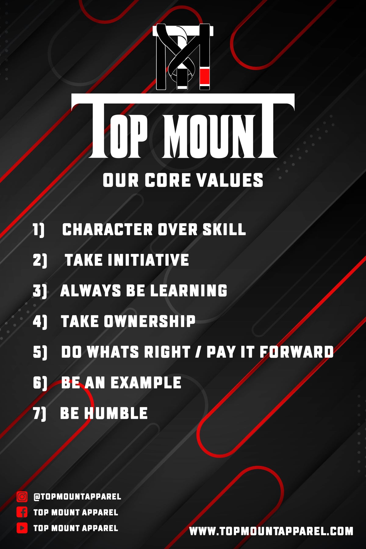 TopmounT Enamel  Lapel Pin with Core Values