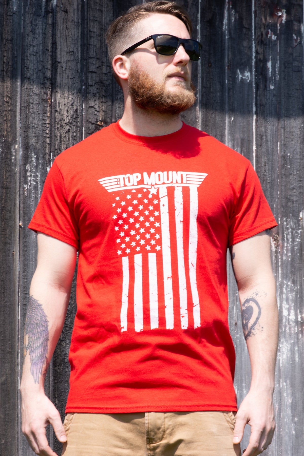 Top Mount Apparel American Flag RED Friday Tee
