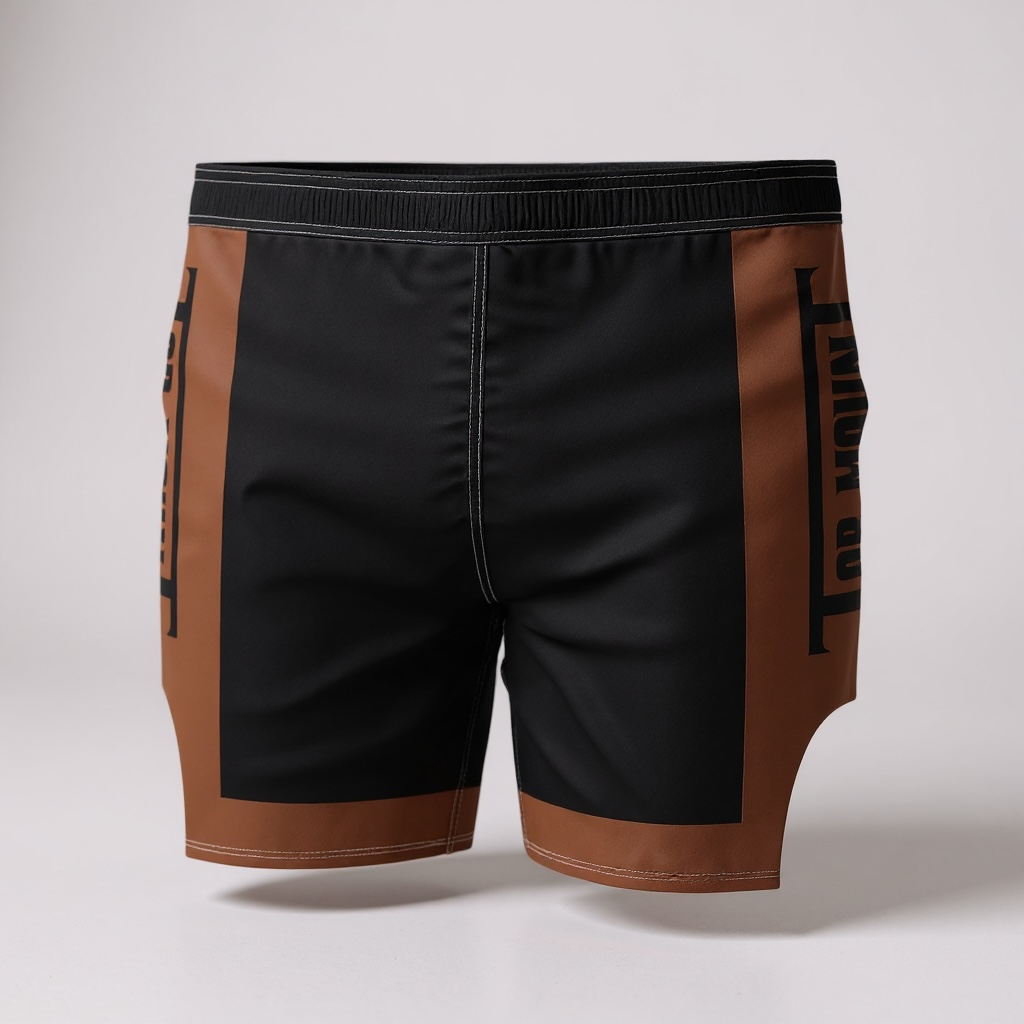 Top Mount brown and black No-Gi grappling hybrid shorts with reinforced stitching for IBJJF BJJ and MMA training.