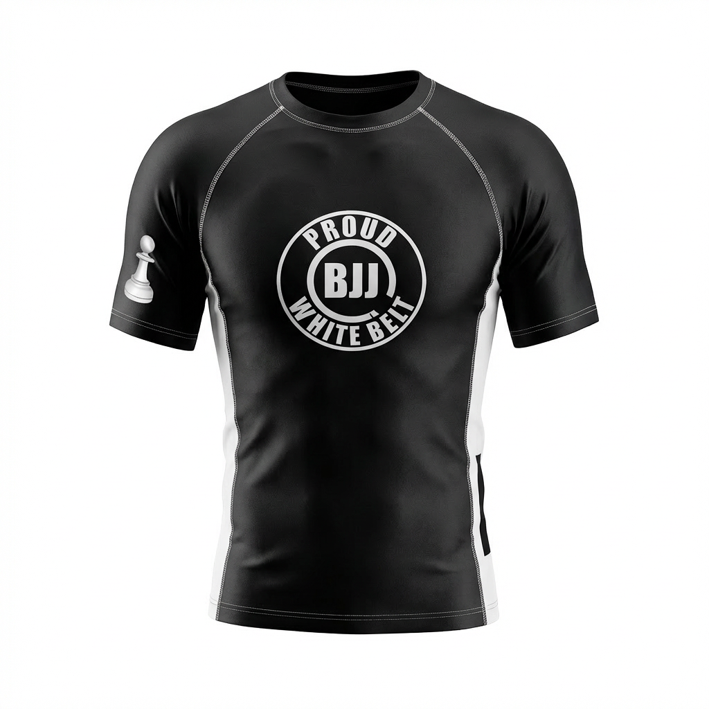 BJJ White Belt Rash Guard - Honor the First Step | Top Mount