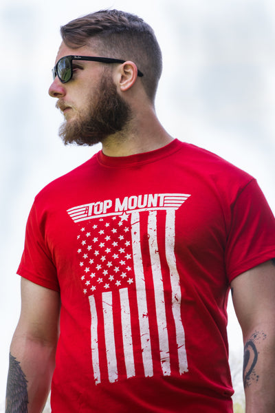 Top Mount Apparel American Flag RED Friday Tee